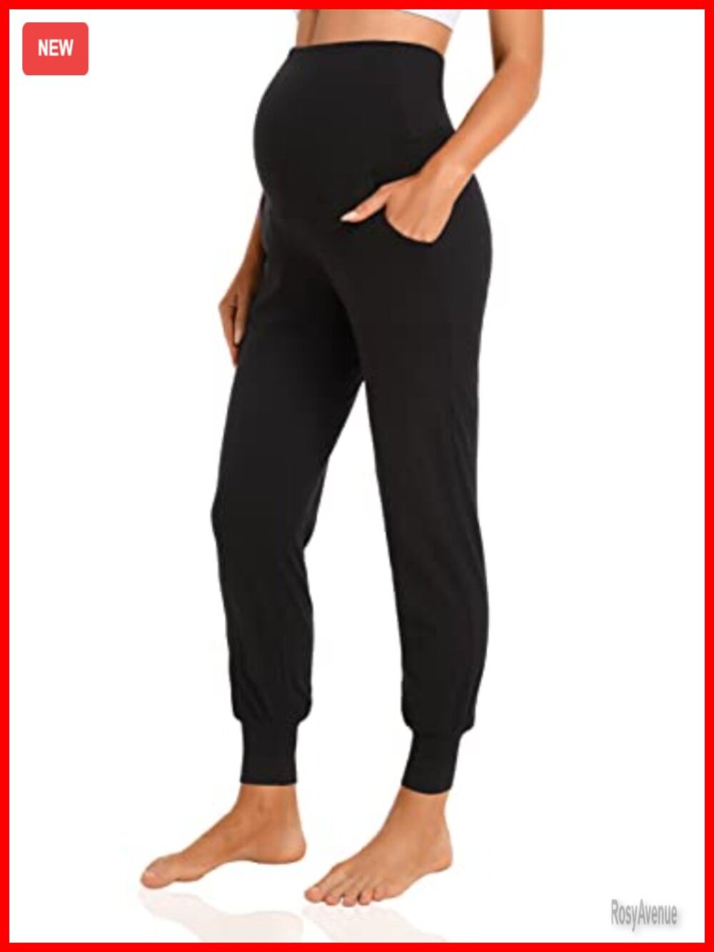 Maternity Activewear Jogger Track Cuff Sweatpants Over The Belly Stretchy